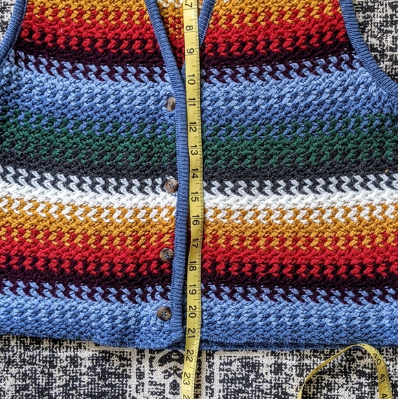 SOLD Crochet Knit Sweater Vest Earthy - Picture 15 of 16